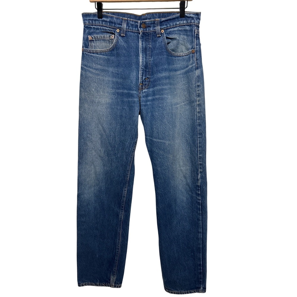 VTG‎ Levis 505 Jeans Blue Medium Wash Denim 532 Button 33" Waist 32" Inseam
